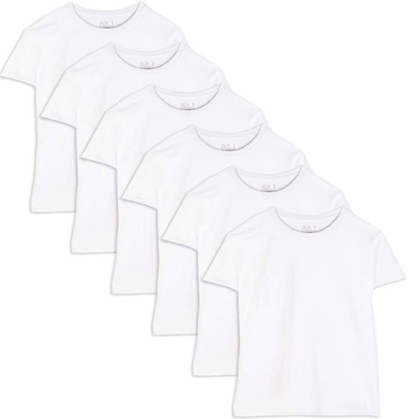 Men T-Shirt Fruit of the Loom 6pack White Tagfree