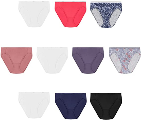 Women Underwear Hanes Cotton Hi-cut 10pack Tagless