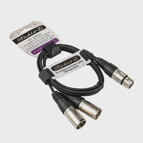 LEAD XLR FEMALE TO 2 XLR MALE 3' ZP-YXLRFXLRMD-3 Y-TYPE STUDIO Z