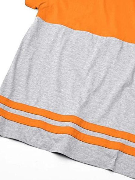 Men T-Shirt US Polo Colorblock round neck Orange & Grey