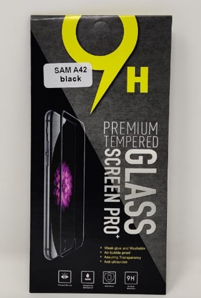 PHONE SCREEN PROTECTOR FOR SAMSUNG A42 BLACK 9H PREMIUM TEMPERED GLASS