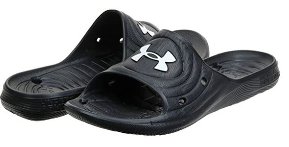 Footwear Men Under Armour Locker Camo Slide Sandal Black