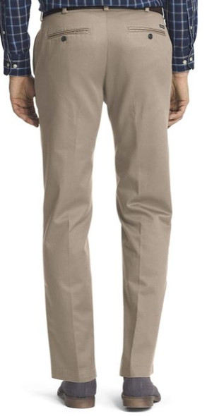 Men Pants IZOD American Chino Flat Front Straight Fit Khaki