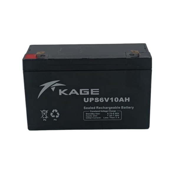 BATTERY RECHARGEABLE 6V 10AH KAGE UPS6V10AH