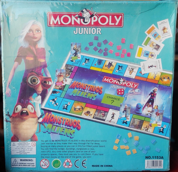 Toy Game Board Monopoly Junior Monstruos VS Aliens 1153A