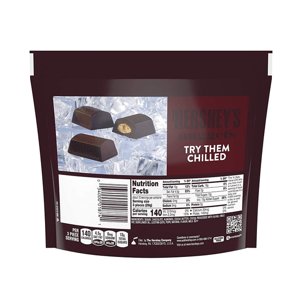 HERSHEY'S NUGGETS SPECIAL DARK MILDLY SWEET CHOCOLATE WITH ALMONGS 10.2oz 286g