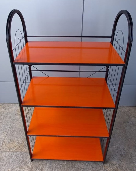 SHOE RACK S-04 4 SHELVES BLACK METAL FRAME