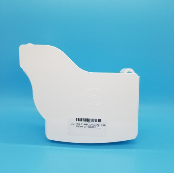 GUTTER 6" PVC END CAP RIGHT W/RUBBER (D)