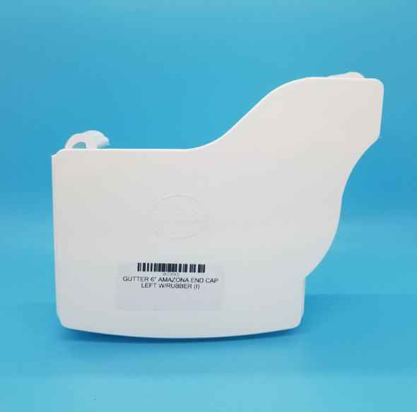 GUTTER 6" PVC END CAP LEFT W/RUBBER (I)