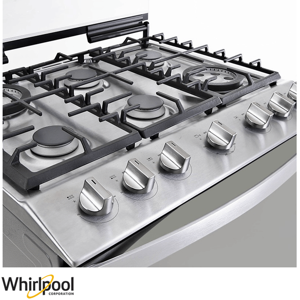 STOVE 6 BURNER WHIRLPOOL LWFR7200S WITH XPERT FLAMMA 30" 1Y