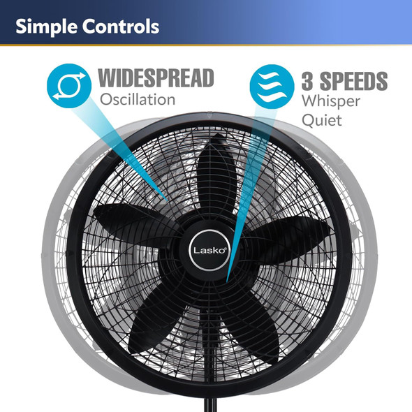 FAN 18" STAND LASKO 1827 110V BLACK