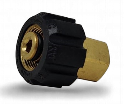 PRESSURE WASHER COUPLER BRASS M22 BOTH SIDE TREADED 3/8" FE BLACK END