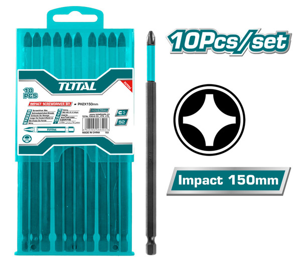 SCREWDRIVER BIT SET 10PCS TOTAL TACIM16PH263 IMPACT SCREWDRIVER BIT SET 10PCS TOTAL TACIM16PH263 IMPACT