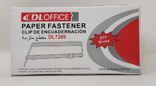 STATIONERY FOLDER FILE PAPER FASTENER DL7209 80MM SILVER 50PCS PACK