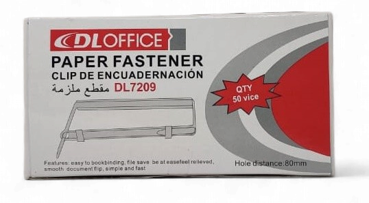 STATIONERY FOLDER FILE PAPER FASTENER DL7209 80MM SILVER 50PCS PACK