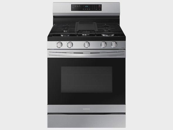 STOVE 5 BURNER SAMSUNG NX60A6511SS STAINLESS STEEL WITH AIR FRYER & PLATE-GRIDDLE