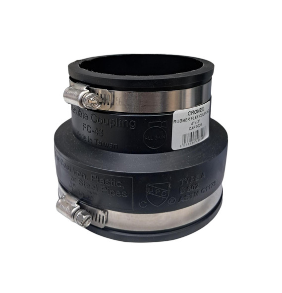 RUBBER FLEX COUPLING 4" X 3" CRONEX CXP5036