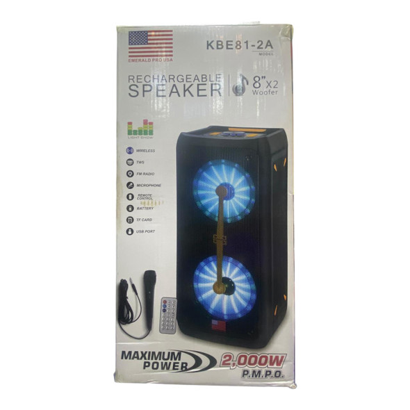 SPEAKER BOX EMERALD 8" KBE81-2A DUAL POWERED EACH