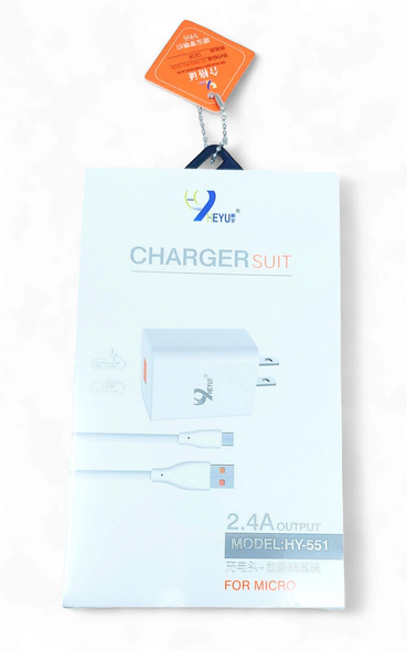 CHARGER CABLE USB HEYU HY-551 MICRO 2.4A CHARGER SUIT