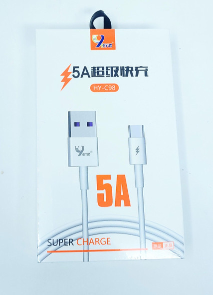 CABLE USB HEYU HY-C98 TYPE-C 5A SUPER CHARGE