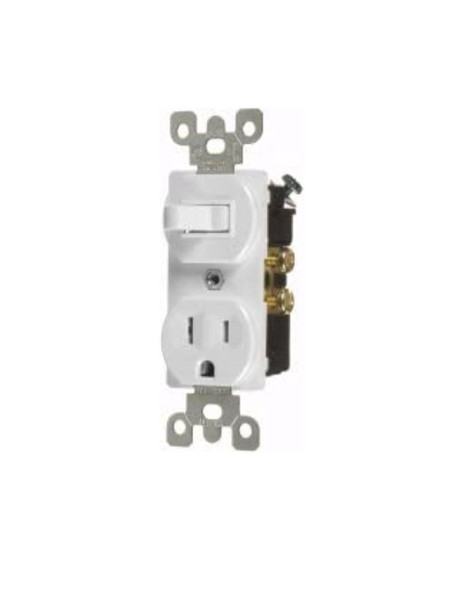 SWITCH TOGGLE WITH OUTLET VISTA SP 15A WHITE 4924 45017