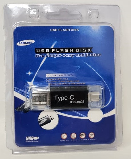 COMPUTER FLASH DRIVE 8GB USB - TYPE-C 3.0 DISK METAL