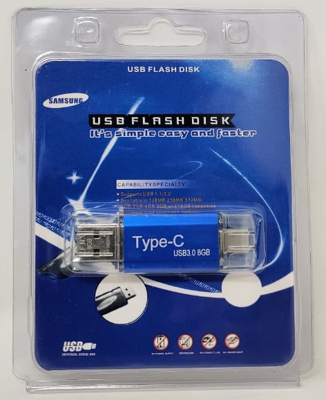 COMPUTER FLASH DRIVE 8GB USB - TYPE-C 3.0 DISK METAL