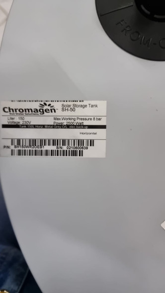 WATER HEATER SOLAR 40 GALS CHROMAGEN