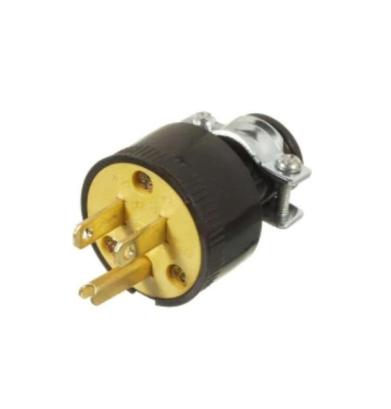 PLUG 3 PIN VISTA VE BLACK W/CLAMP 6511