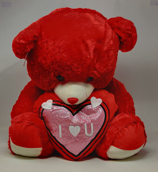 PLUSH TEDDY BEAR-50 RED I LOVE U