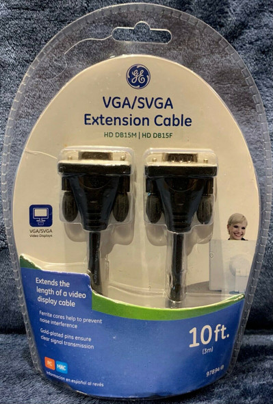 COMPUTER CABLE VGA MALE TO FEMALE 10' EXTENSION GE 97894