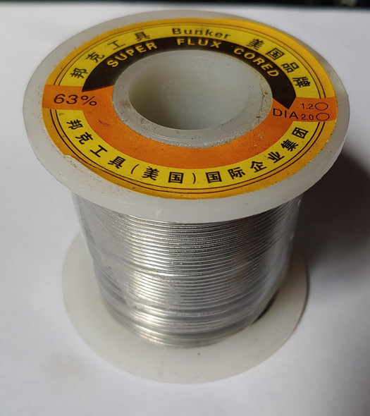 SOLDER WIRE BUNKER FINE ROLL SUPER FLUX CORED 63%