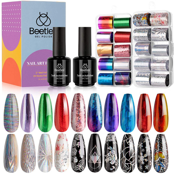 Nail Beetles Foil Glue Kit Holographic