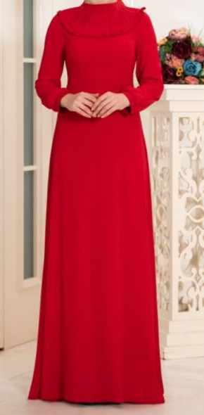 Dress Evening Red Ruffle detail Plus Size