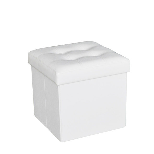 OTTOMAN CUBE STORAGE 6-01517 JESSAR "AUSTIN" WHITE 38 x 38 x 38 cm