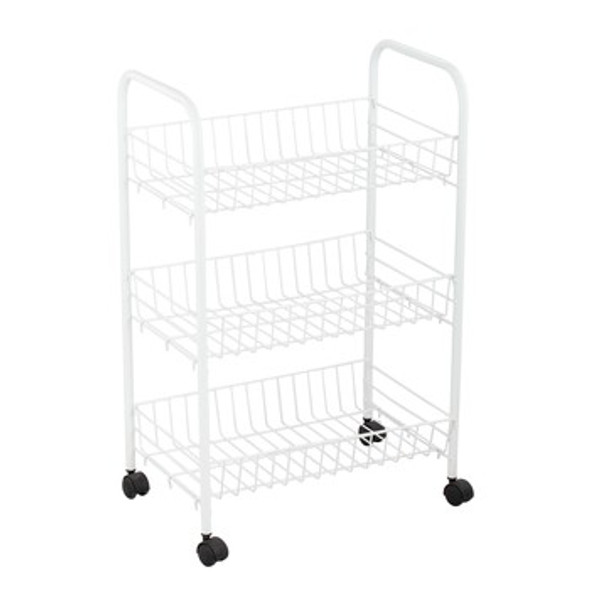 STORAGE CART 3 TIER 6-00846 JESSAR WHITE 3 SHELF WITH WHEEL LIMPUS