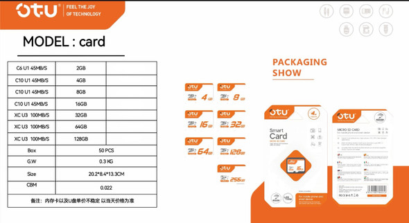 MICRO SD CARD 16GB OTU SMART CARD