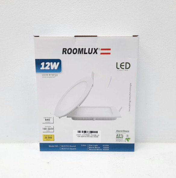LIGHT LED PANEL ROOMLUX 12W B29705 ROUND 4000K