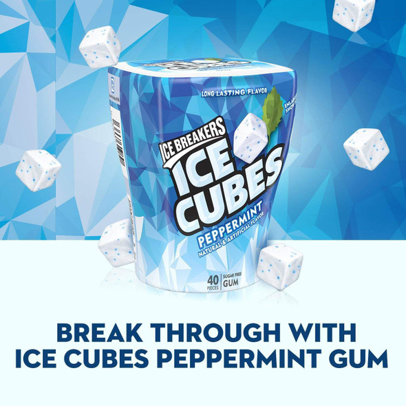 ICE BREAKERS ICE CUBE PEPPERMINT SUGAR FREE GUM 40-PIECES ICE BREAKERS ICE CUBE PEPPERMINT SUGAR FREE GUM 40-PIECES