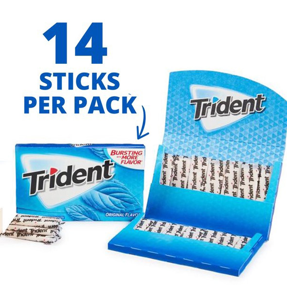 TRIDENT ORIGINAL FLAVOR GUM SUGAR FREE 14-PIECES TRIDENT ORIGINAL FLAVOR GUM SUGAR FREE 14-PIECES