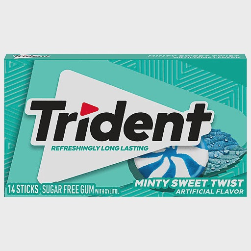 TRIDENT MINTY SWEET TWIST FLAVOR GUM SUGAR FREE 14-PIECES