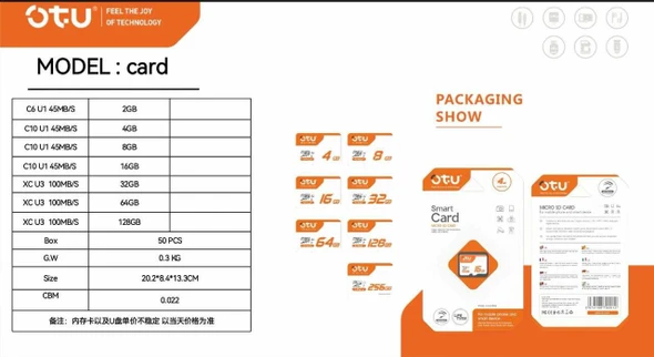 MICRO SD CARD 128GB OTU SMART CARD