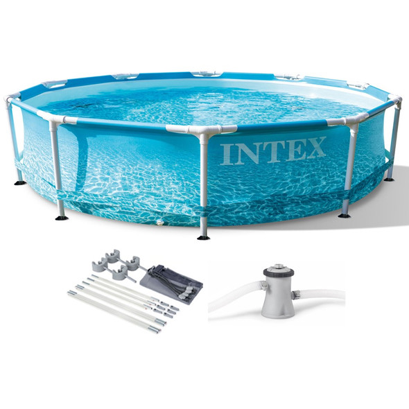 POOL INTEX 28207 10' X 30" METAL FRAME 3.1M WITH PUMP FILTER