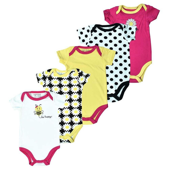 Baby Bodysuit Luvable Friends 5pcs Set Pink & yellow