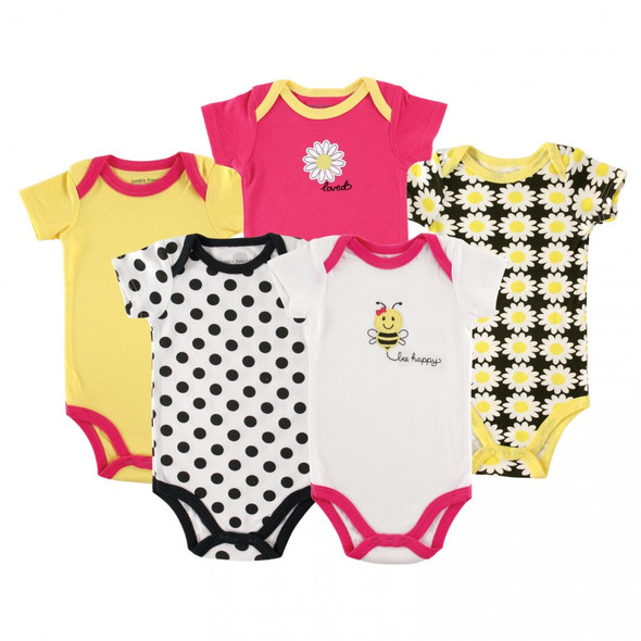 Baby Bodysuit Luvable Friends 5pcs Set Pink & yellow