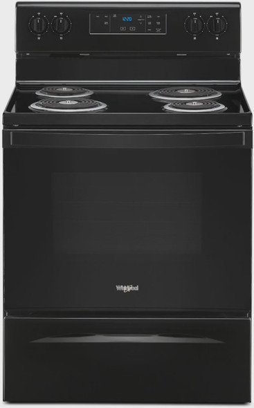 STOVE 4 BURNER WHIRLPOOL WFC315S0JB ELECTRIC BLACK 30" 1Y