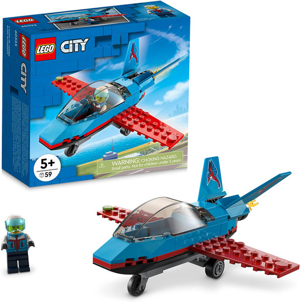 Toy LEGO City Stunt Plane Building Kit 60323 w/figure 59pcs