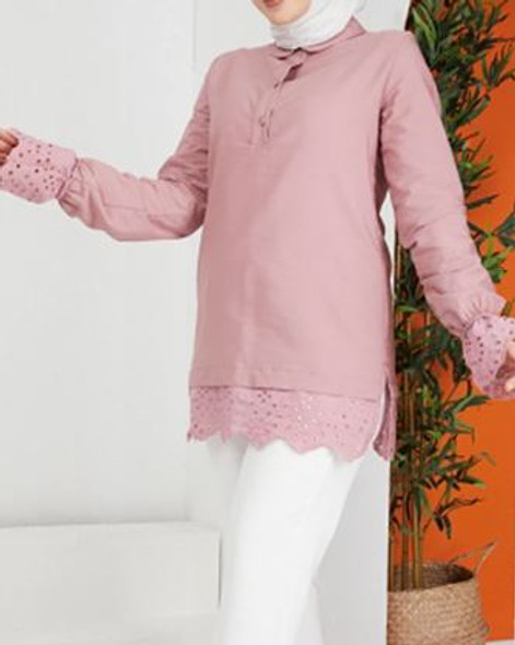 Top Tunic Lace Pink / Beige / Black