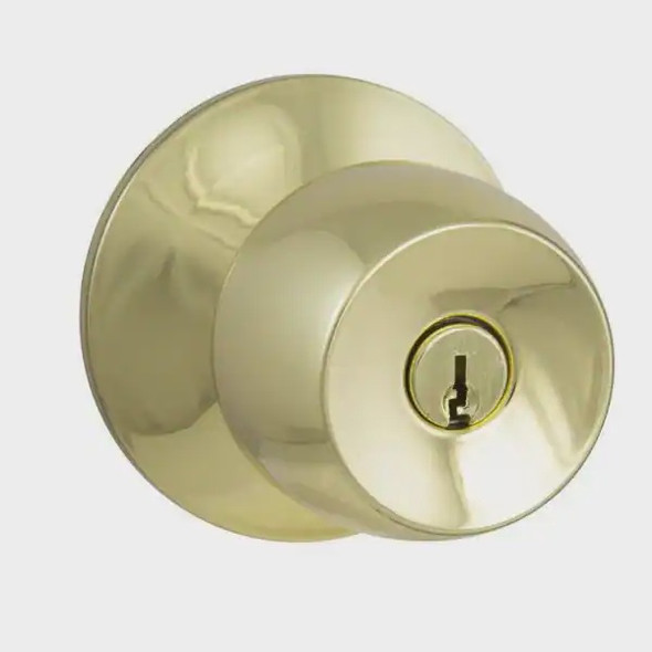 LOCK DEFIANT ENTRY KNOB 154 709 POLISH BRASS LOCK DEFIANT ENTRY KNOB 154 709 POLISH BRASS