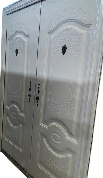 DOOR METAL DOUBLE WHITE NO GLASS 2050X1500X50MM G101W